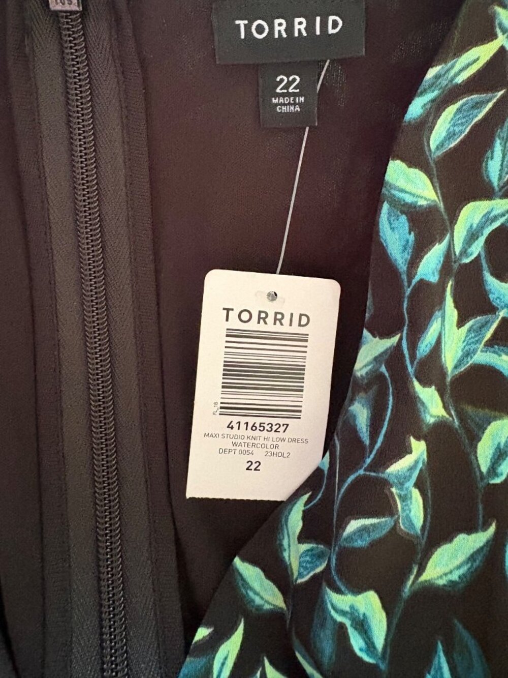 Torrid NWT Women's Maxi Studio Knit Hi-Low Dress Watercolor Print Size 22 - Picture 11 of 13